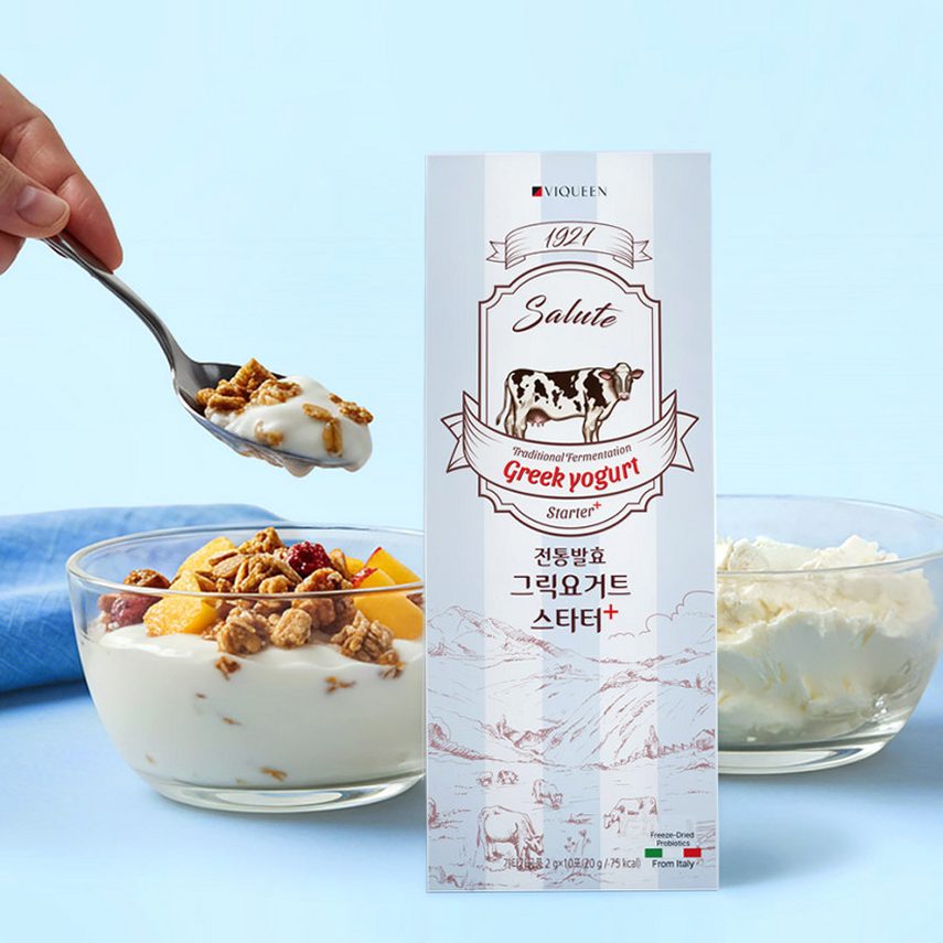 바이퀸 1921살루트 그릭요거트스타터 플러스 1조3천억 유산균 1박스 20g, 3개